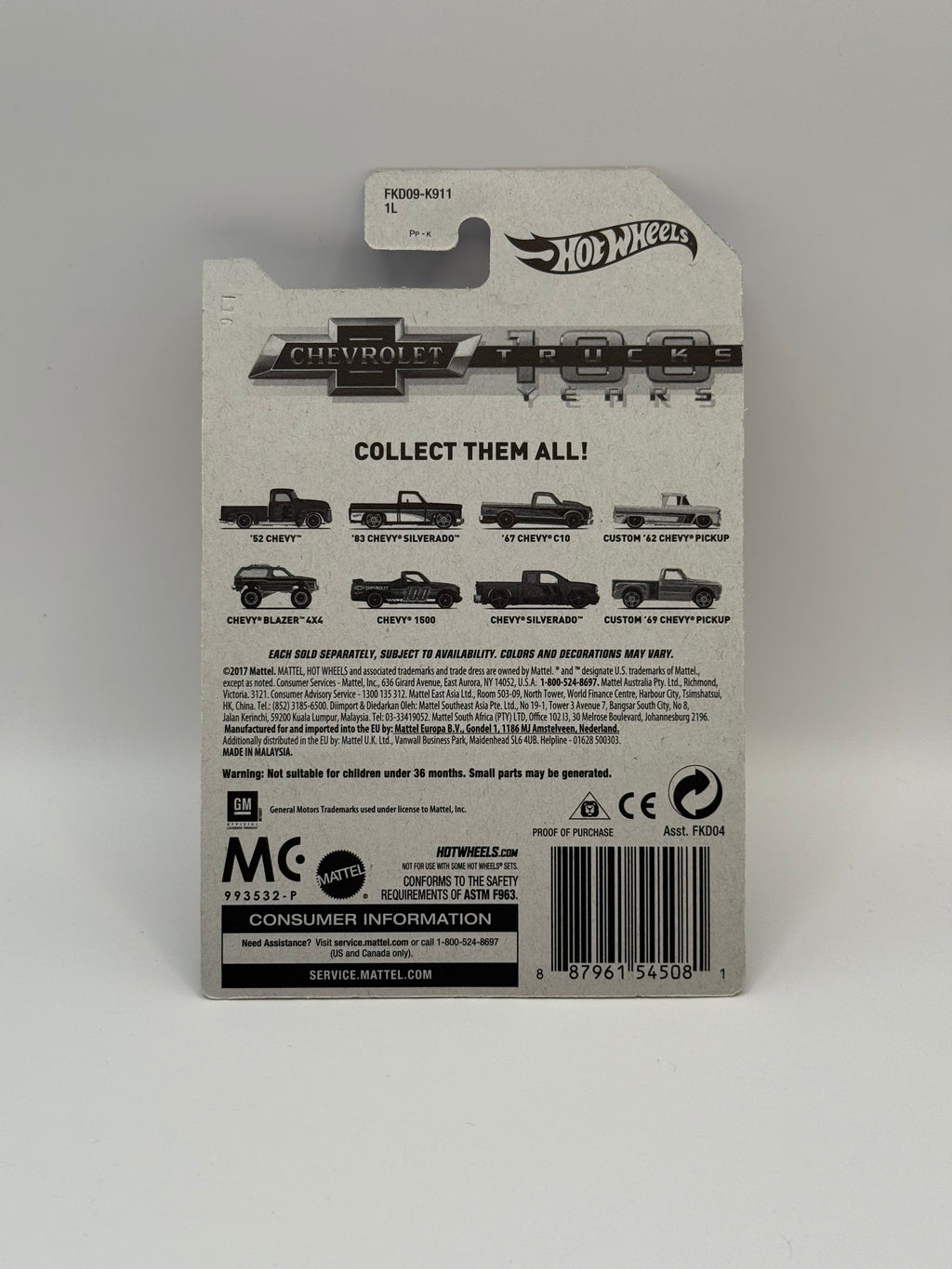 2018 Hot Wheels Chevrolet Trucks 100 Years '83 Chevy Silverado