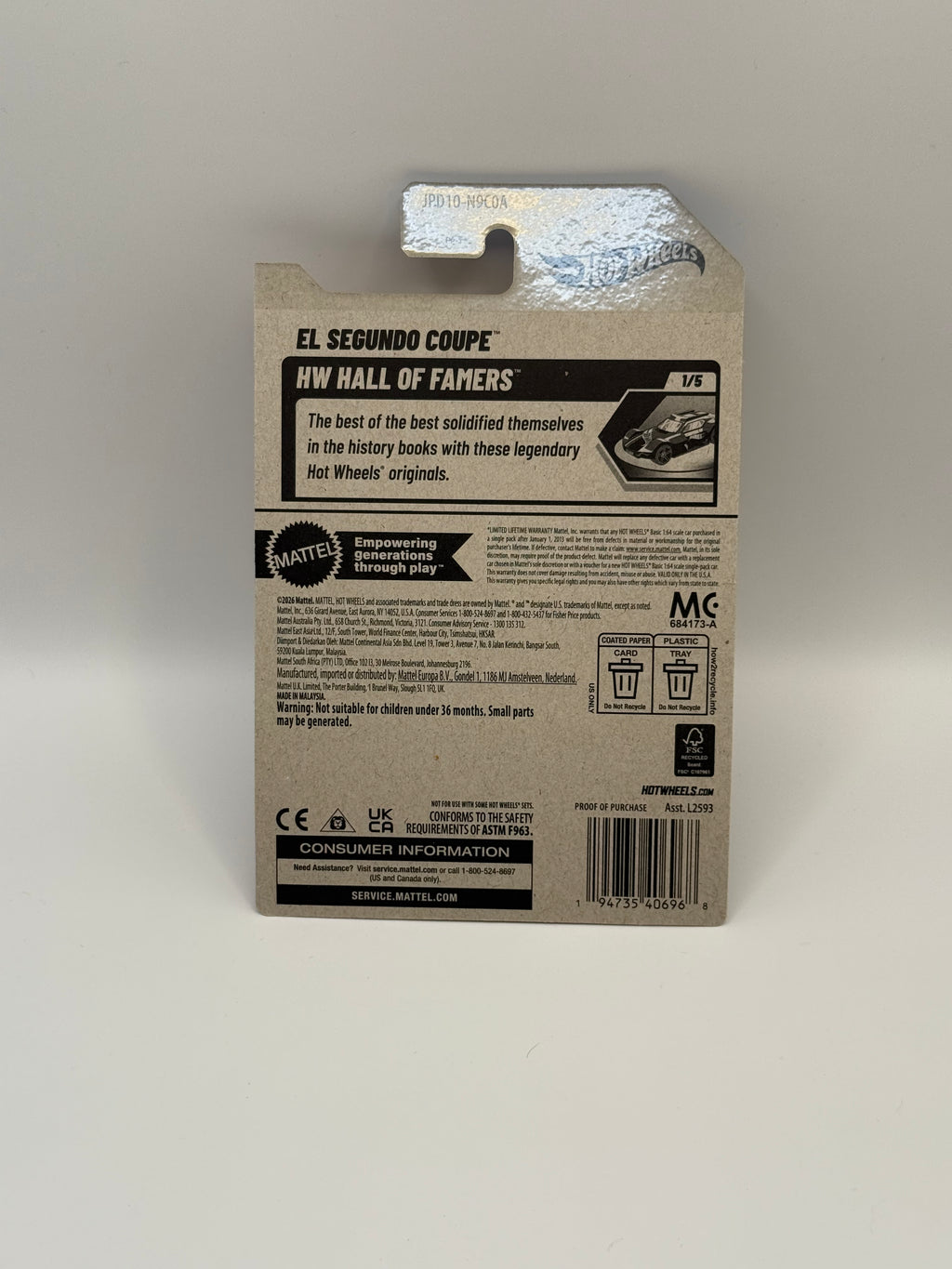 2027 Hot Wheels "A" Case El Segundo Coupe Treasure Hunt