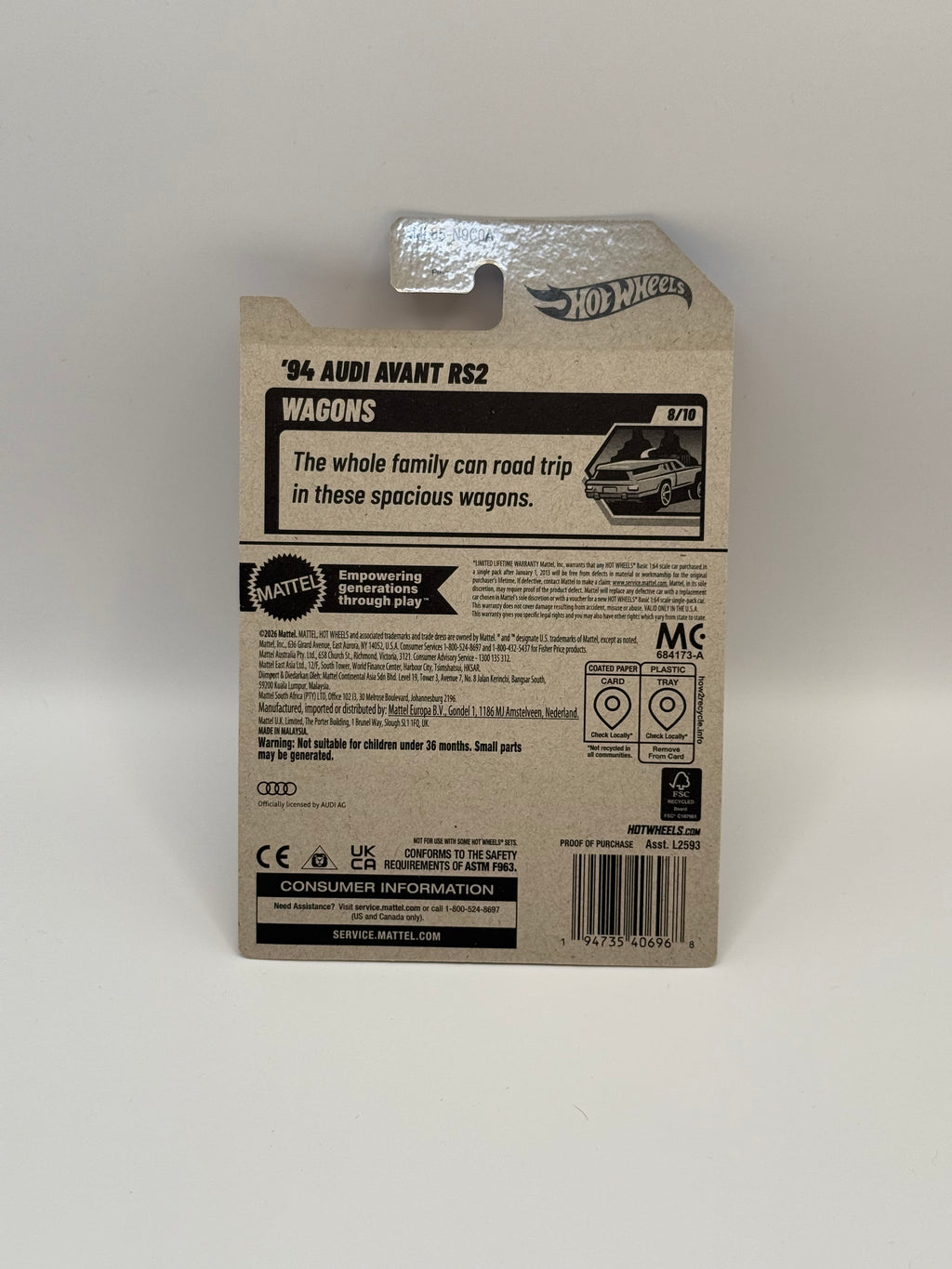2027 Hot Wheels "A" Case '94 Audi Avant RS2