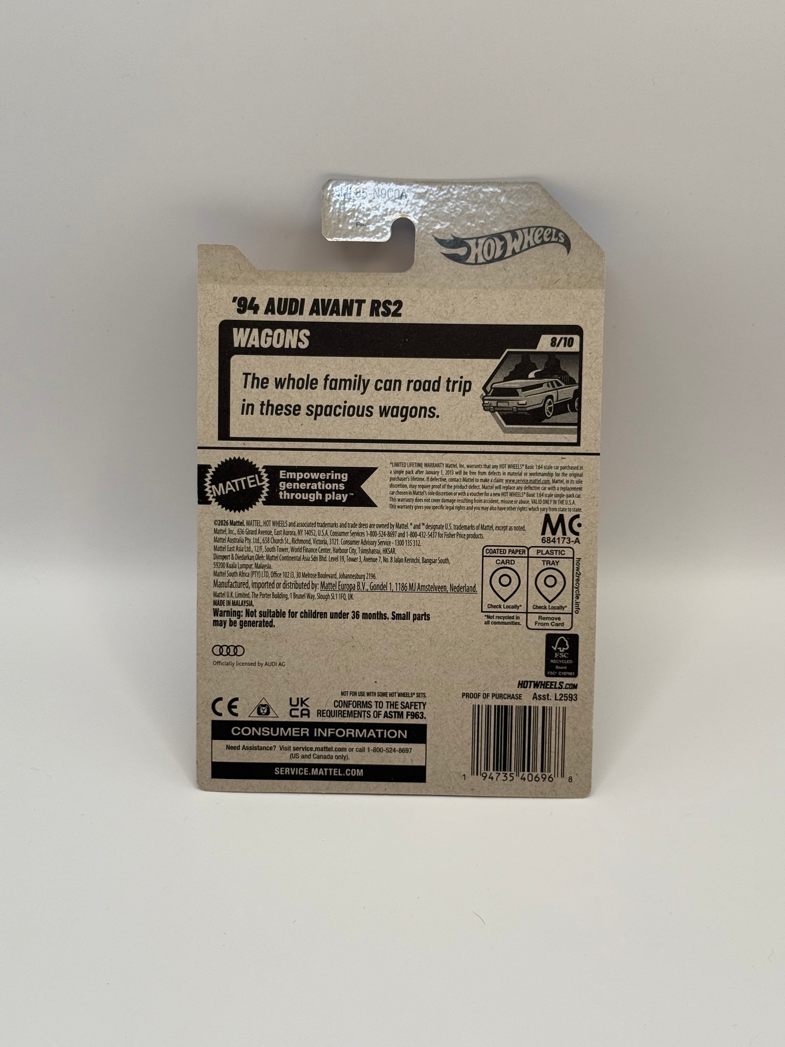 2027 Hot Wheels "A" Case '94 Audi Avant RS2