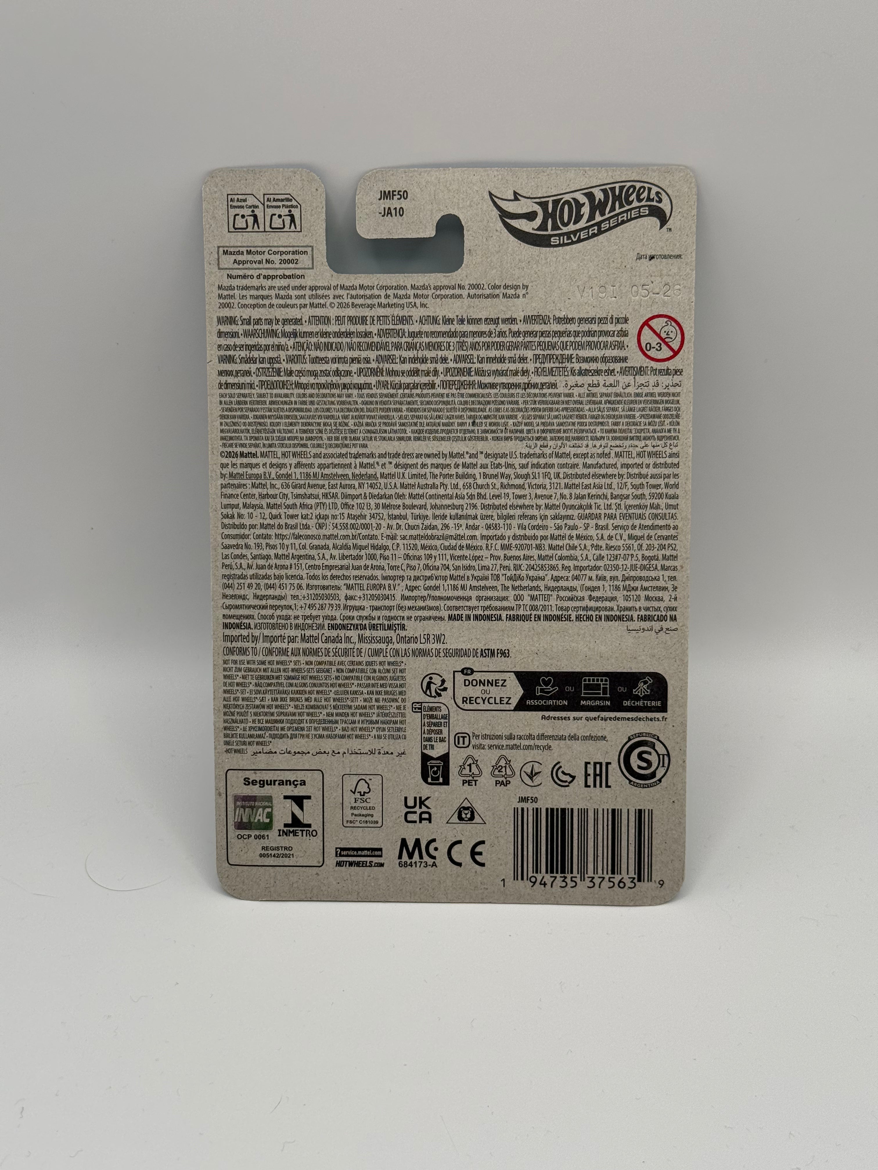 Hot Wheels Arizona 1991 Mazda MX-5 Miata Silver Series