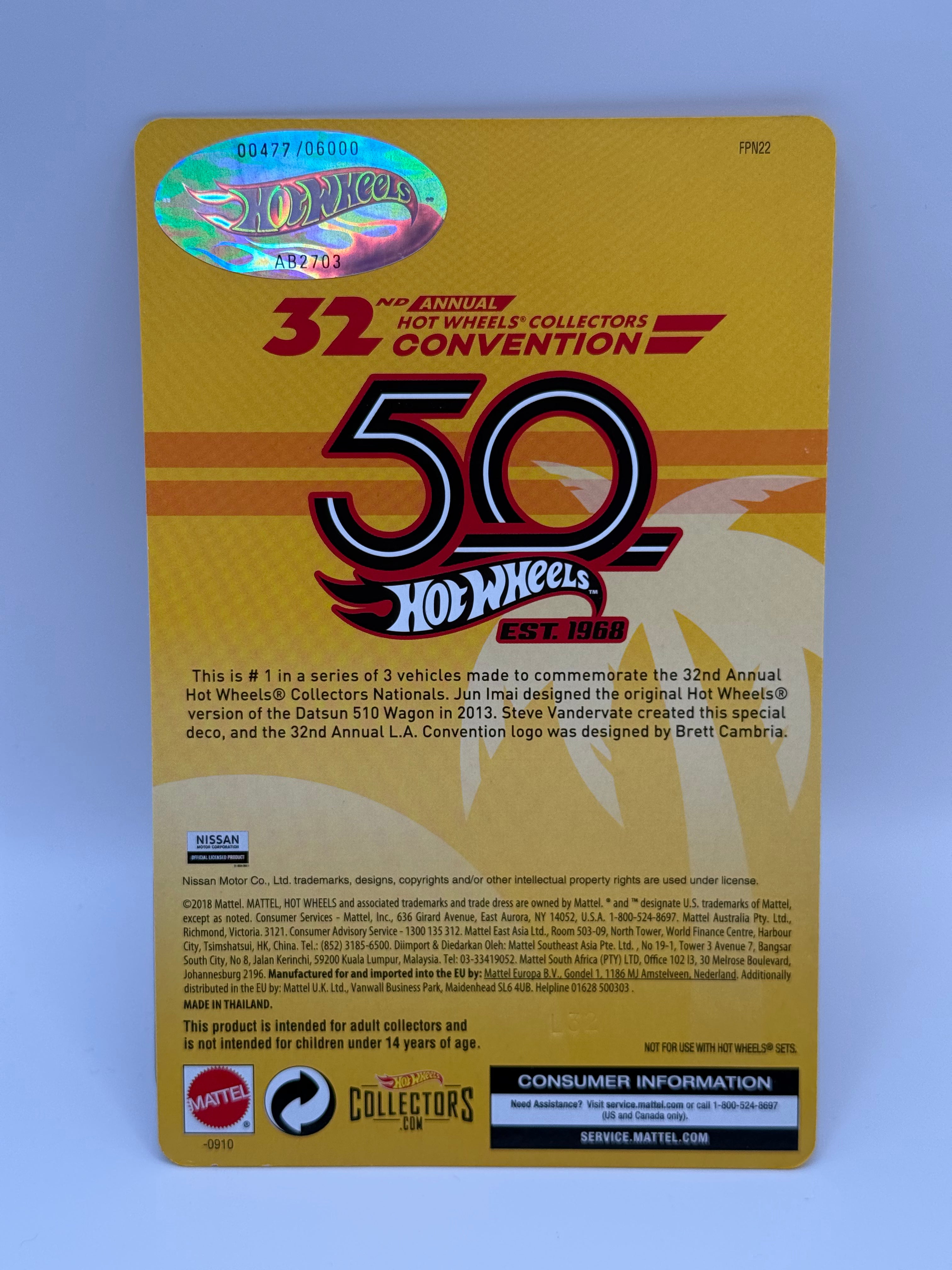 Hot Wheels 32nd Annual Collectors Convention Datsun 510 Wagon