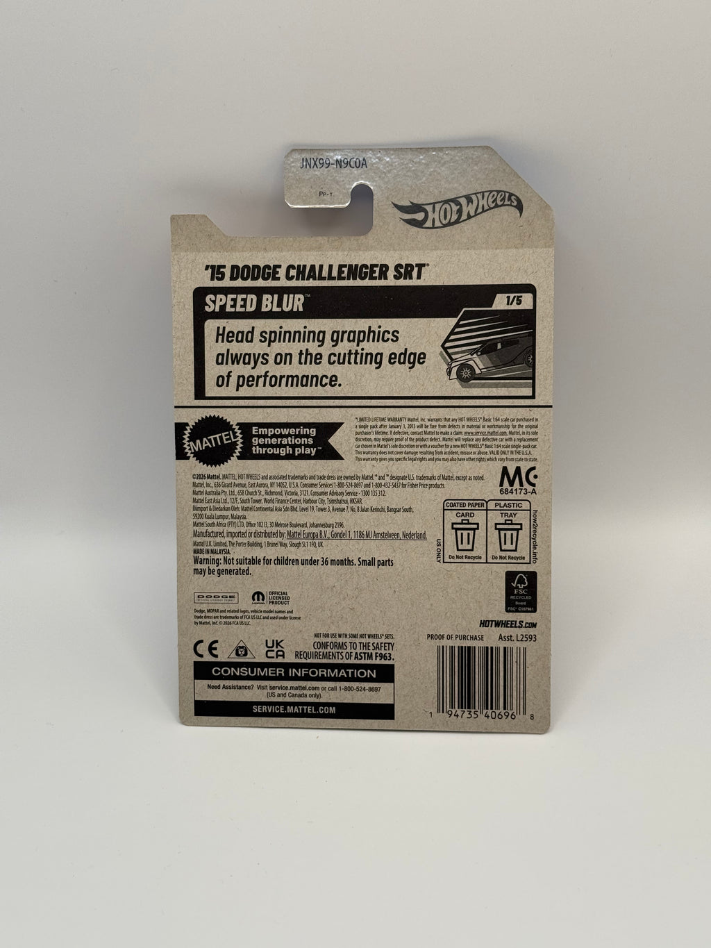 2027 Hot Wheels "A" Case '15 Dodge Challenger SRT