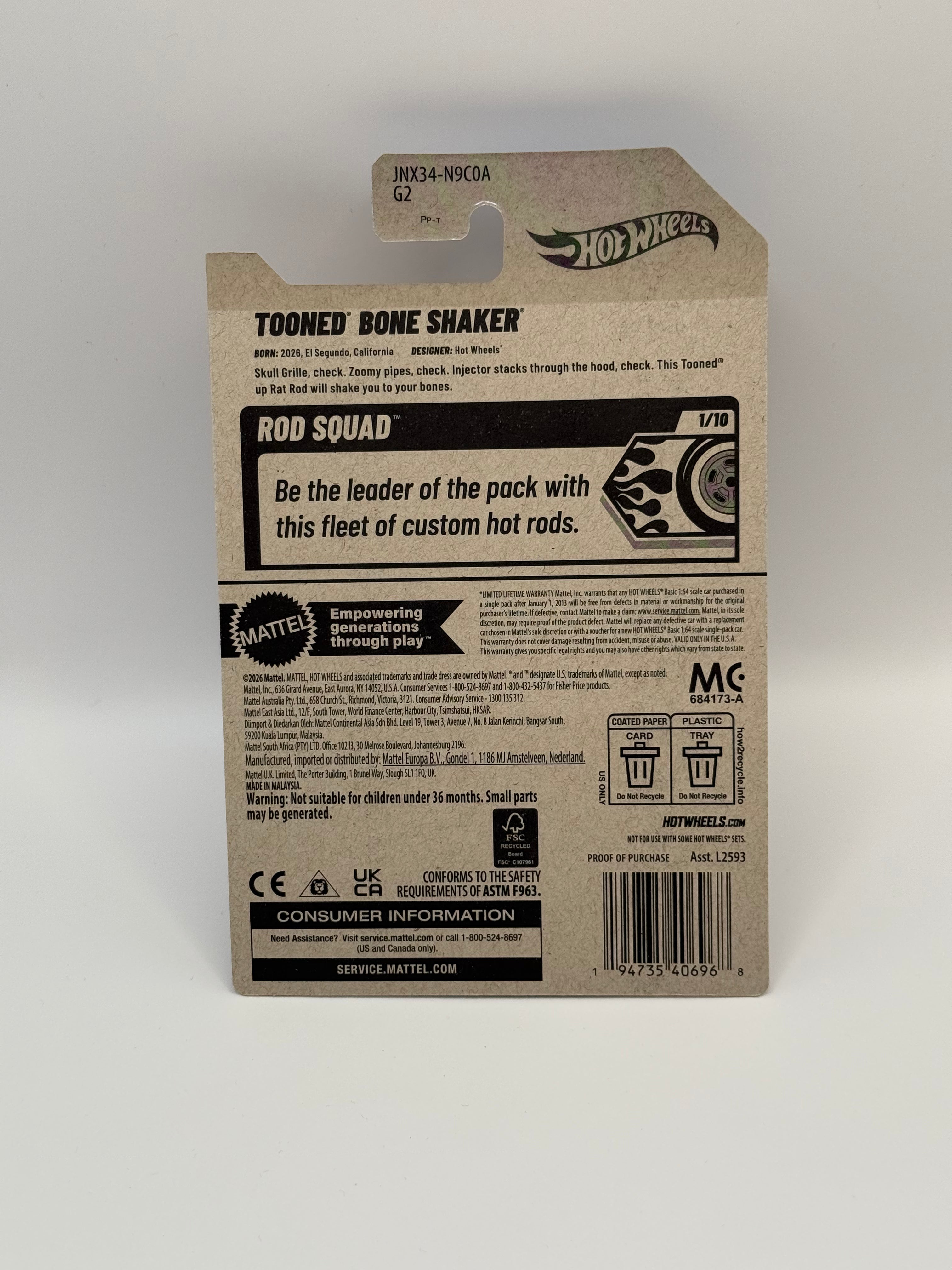 2027 Hot Wheels "A" Case Tooned Bone Shaker